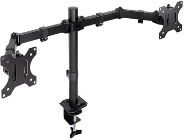 TOOQ DB1802TN-B - Soporte de Mesa para 2 Pantallas 17-27, Negro