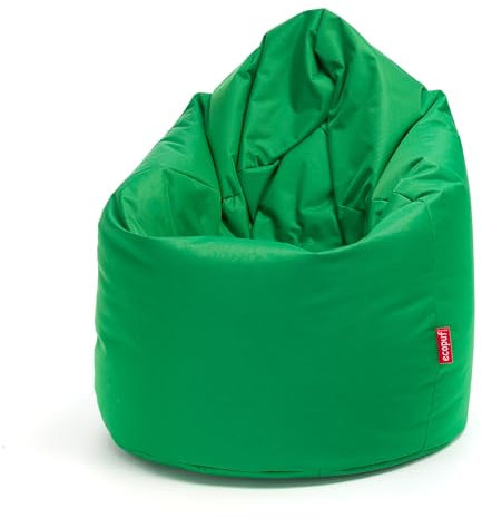 Ecopuf - Sitzsack Sitzsack grün Größe XL - Schlumpf für drinnen und draußen - Sessel Pouf Stoff reißfest wasserabweisend - Sitzsack Füllung aus Polystyrolkugeln