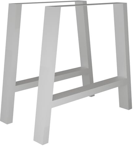 Magnetic Mobel Tischgestell A - Form aus 80x40 mm Profile, Tischkufen Tischbeine Metal 60/80 x 72 cm (Grau)