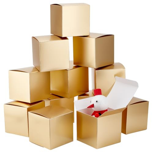 PH PandaHall 20pcs Goldene Geschenkbox Mini-Karton-Boxen Würfel Geschenk Boxen Papier Favor Boxen für Geschenke Weihnachten Hochzeit Geburtstag Party Schokolade Ostern