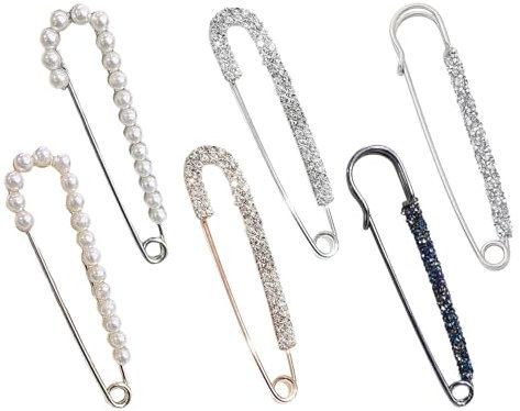 Spille Da Balia Da 6 Pezzi, Spille Con Diamanti, Spille Per Abbigliamento Con Perle, Fermagli Per Giacca, Spille Decorative Per Abiti