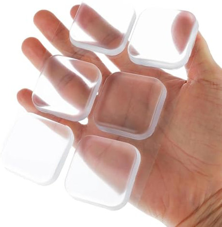 Aczyqws 6 PCS Door Stopper Wall Protector Clear Square Wall Protectors for Door Knobs Self Adhesive Rubber Door Handle Bumper for Walls, Shock Absorbent Wall Protector from Door Knob