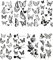KGDUYC 8 feuilles de grands tatouages ​​temporaires papillons noirs - Autocollants imperméables pour adultes, faux réalistes Autocollants peau papillon tatouages ​​pour femmes et hommes (noir)
