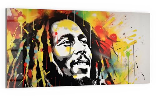 DEQORI Glasbild Echtglas | Motiv Klangvolle Visionen | horizontal einteilig 100x50 cm | schöne Dekoration | Wandbild für Wohnzimmer, Schlafzimmer, Flur & Küche | moderne Wanddeko