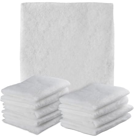 Relaxdays Dunstabzugshaube Filter, 10er Set, 57x47 cm, zuschneidbar, Fettfilter für Abzugshauben, Polyester-Vlies, weiß