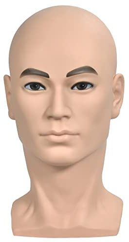 Trainingskopf für Kosmetologie, kahler Puppenkopf für die Herstellung und Ausstellung von Perücken, inklusive Tischklammerhalterung (L30)