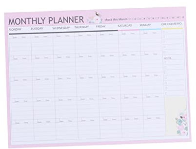 NUOBESTY Monatsplaner Kalender Zeitplan Organizer 20 Blätter Notizbuch Wöchentliche Verbreitung Besondere Anlässe Übersicht