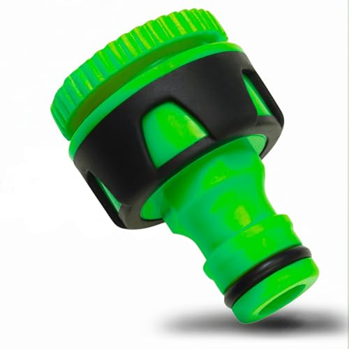 YourCasa Wasserhahn Adpater - Anschluss für 3/4 und 1/2 Zoll - Adapter Hahnverbinder aus Kunststoff - Schlauchanschluss Gartenschlauch Wasseranschluss Schlauch Wasserschlauch Hahnstück Garten (Grün)