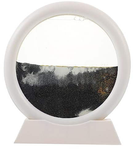 Vaguelly Sablier De Sable 3d Décoratif Pour Bureau Cadre Blanc 5 Pouces Image D'art En Sable En Mouvement Décoration Artistique Apaisante Présent Maison