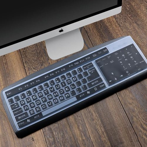 Dunn - Pellicola protettiva universale per tastiera, in silicone, universale, impermeabile, antipolvere, per tastiera desktop (nero)