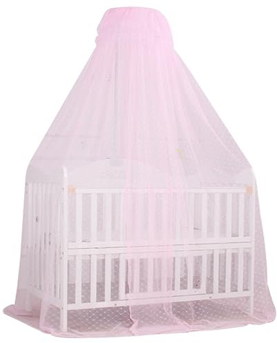Cuerpo de cuna de 1 por ciento, dosel de cama de bebé de malla fina transpirable, carpa de cuna de patrones Jacquard, mosquitera para la cama de bebé de circunferencia de 16.4 pies.