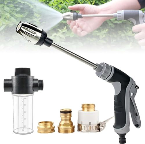 Power High-Pressure Cleaner for Every Garden Hose, Garden Hose Spray Pressure Washer Gun, High Pressure Hose Attachment, for Plants Watering, Car & Pet Cleaning, with Universal Connectors (B-1pcs)