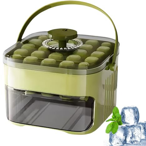 Cubitera con tapa y recipiente, cubitera con 25 compartimentos, recipiente y pala, para bebidas frías como tequila, vodka y whisky
