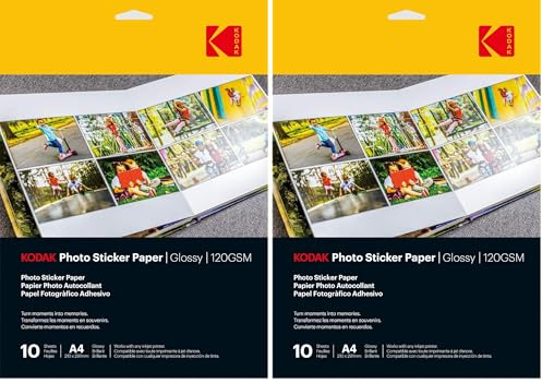 KODAK T-Shirt Transfers - T-Shirt zum Erstellen und Personalisieren, Hochwertiges Thermotransferpapier, Software Inklusive, Langlebig - Weiß (Packung mit 2)