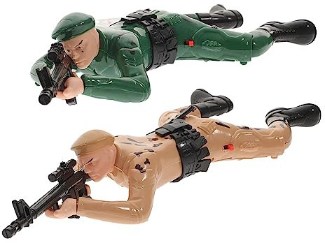 TOYANDONA 2 elektrisch kriechende Soldaten zum Klettern, Armee-Figuren mit Musik und Beleuchtung, sicheres Action-Spielzeug mit glatten Kanten, für Elterninteraktion und Partygeschenke