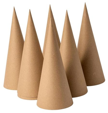 Colcolo 6 Stück Pappmaché-Kegel, Weihnachtsbaumschmuck, Kunsthandwerk, Feinmotorik zum Basteln, zum Verschönern von Halloween-Dekorationen, 35cm
