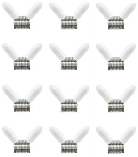Loekrdos12Pcs Spring for Jewelry Making DIY Bracelets Necklaces Metal Creative Bead Stopper Clamp Clip Bead Wire Ends to Prevent Beads from Falling (White)
