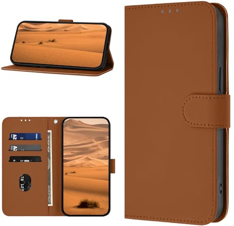 YIRRANZD für iPhone 14 / iPhone 13 Hülle, Klapphülle Premium PU Lederhülle [Kartenfach] Schutzhülle, Stoßfeste Flip Wallet Case für iPhone 14 / iPhone 13 Handyhülle (Braun)