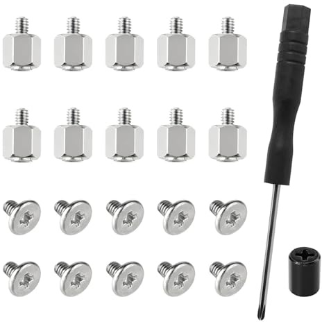 22PCS M.2 Screw Kit, Mounting Screws Kit with Screwdriver and black stud Compatible with Motherboards
