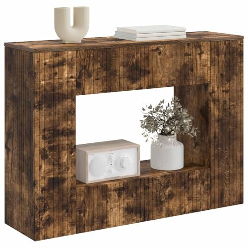 vidaXL Konsolentisch Geräucherte Eiche 101 x 29 x 74 cm Holzwerkstoff, Wohzimmer, moderner Konsole Tisch, rechteckig, langlebig, wasserabweisend, Akzent für Flur, kompakte Ablage