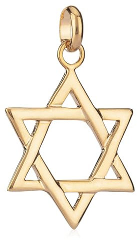 NKlaus großer Anhänger Davidstern Hexagramm vergoldet Charm Anhänger Kette 20x20mm 5058
