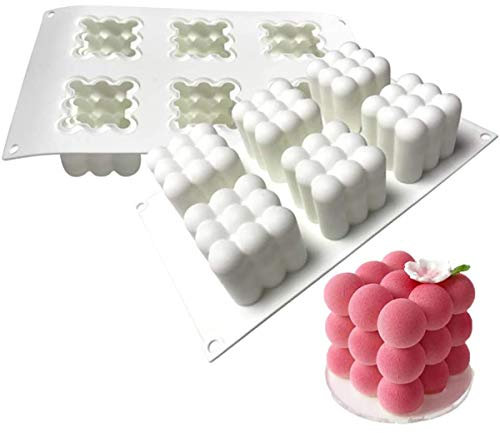 MKNZOME 6 moule en silicone à cavité, gâteau moule de cuisson ustensiles de cuisson plateau à muffins outils de bricolage pour gâteau bonbons chocolat cupcake gelée bougie