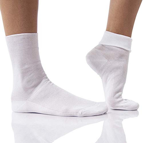 PETTI Artigiani Italiani Calzini Donna Senza Elastico Sanitari per La Circolazione e per Diabetici, Bianco, 38-40