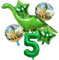 DIWULI Dino Geburtstag Deko 5 Jahre - Dino Luftballons Zahl