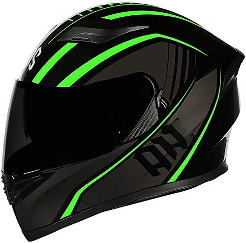 Casco Modulare Moto Integrale Scooter Caschi Modulari Motorino Integrali ECE Omologato Per Donna Uomo Con Doppia Visiera Parasole Verde Rosso Nero 7,M=(57~58CM)
