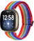 GIMart Kompatibel mit Fitbit Versa 3 Armband für Damen und Herren, gewebtes Nylongewebe, Ersatz-Sportarmband, Armband für Fitbit Sense/Versa 3 Smartwatch, klein, groß (Regenbogen)