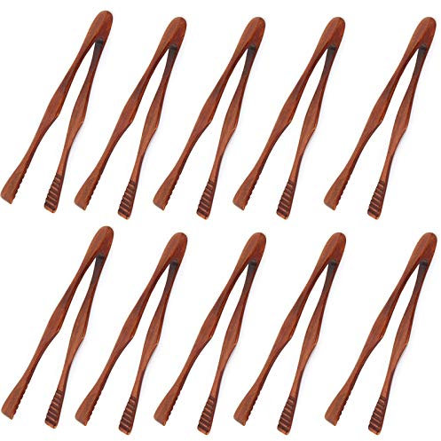 SagaSave 10 Pinzas de Madera Natural para Alimentos, Pinzas de Cocina de Madera de bambú, Clip de té, Duradero, Respetuoso con el Medio Ambiente, Apto para Tostadas, ensaladas, barbacoas, cocinar