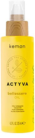 Kemon - Actyva Bellessere Oil, Olio per Tutti i Tipi di Capelli, con Oli di Argan e Lino, Effetto Seta e Anticrespo - 125 ml