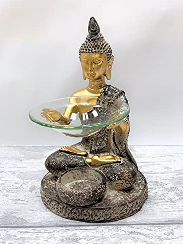 Oil Burner | Antique Gold | H20cm x W11.5cm x D11.5cm | pack of 1