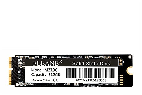 FLEANE MZ13C 512GB SSD for MacBook Air (Mid 2013-2017) A1465 A1466, MacBook Pro (Late 2013-2015) A1398 A1502, iMac Pro A1481 (Late 2013), Mac Mini A1347 (Late 2014)