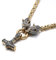 AFSTALR Wikinger Schmuck Herren Wolfskopf Halskette Thors Hammer Halskette - Nordische Mythologie Mjolnir Wikinger Runen Hammer Edelstahl kette Viking Geschenke für Männer 50cm Gold