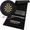 Stagecaptain DBS-1715 Bullseye Pro Dartscheibe mit Pfeilen - Profi Steeldartscheibe aus Sisal mit 6 Dartpfeilen und 4 Sets Flights - Dartboard mit dünnen Drähten - Set inkl. Dartmatte und Surround