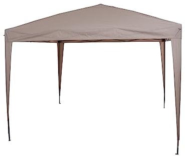 Toile de Toit Taupe à tonnelle Pliante 3 x 3 m, Housse en Polyester 160 g/m², revêtement PU, Taupe