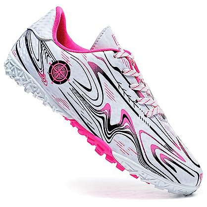 Rojeam Fußballschuhe Herren Trainingsschuhe Fußballschuhe Spike Cleats Sportschuhe Fussballschuhe Trainer 2-Rosa 43 EU
