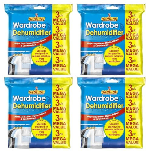 151 Products LTD 12 x Wardrobe Dehumidifier | Effective Moisture Absorber for Home Cupboard Wardrobes & Many More With Perfectonish Thank you Sticker Packaging