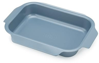 Joseph Joseph Nest Oven Tray, Carbon Steel Roasting Tin with Non-Stock Coating, Easy-Pull Handles, 30Cm x 23Cm x 4.9Cm - Blue