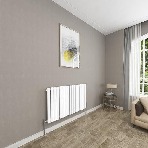Sky bathroom | 600x1003mm - Modern White Horizontal Single Panel Oval Column Radiator Central Heating Designer Radiator