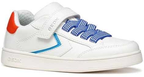Geox J ECLYPER Boy A Sneaker, White/Orange, 31 EU