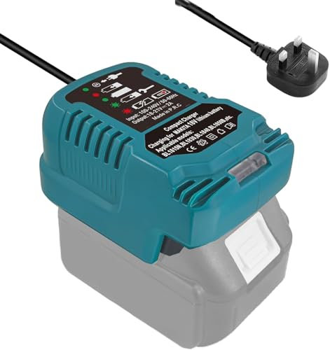 Mini Battery Charger for Makita18V Battery, TEPULAS 1/2 Size Fast Charger Replacement for Makita 18V BL1815 BL1820 BL1830 BL1840 BL1850 (No Battery)