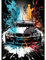 DCIDBEI 40x50CM Diamond Painting 5D Complet Voiture de Sport, Broderie Diamant Art Abstrait, Peinture Diamant Rond, Tableau Strass Diamant, Cadeau Original Décor Mur Salon Chambre à La Maison