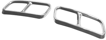 TRASH BIN Auto Endschalldämpfer Endrohrabdeckung Dekor Trim Edelstahl Für Audi Q7 2016 2017 2018 2019 Auspuff Endrohr Abdeckung(Silber)