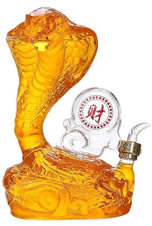 Wnvivi Snake Whiskey Decanter,Novelty Wine Decanter,Clear Borosilicate Glass Whiskey Bottle Liquor Decanter for Red Wine, Beer, Champagne