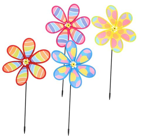 Toddmomy Ensemble De 4 Moulins À Vent Décoratifs Robustes Et Colorés pour Jardin Et Cour