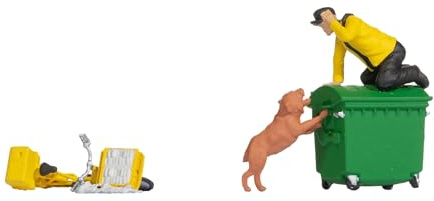 NOCH H0 Funny Scenes Caution Dog, Model Train Accessory for H0, Funny Figures for Your Model Landscape