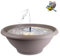matches21 HOME & HOBBY XL Solarbrunnen Set für draußen - große 50 cm Schale Taupe als Garten-Brunnen Spring-Brunnen