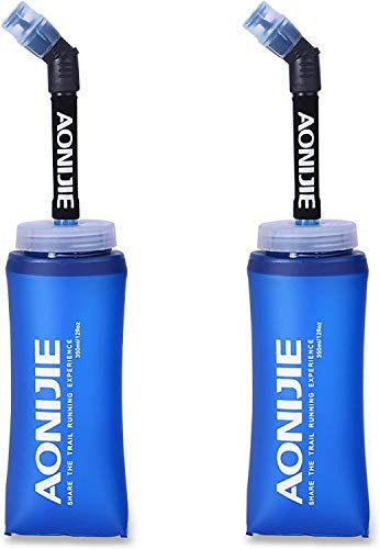 AONIJIE 2 Stück 250ml/350ml/450ml/500ml/600ml Faltbarer BPA frei TPU Trinkflaschen Sportflasche (600ML-2PCS)